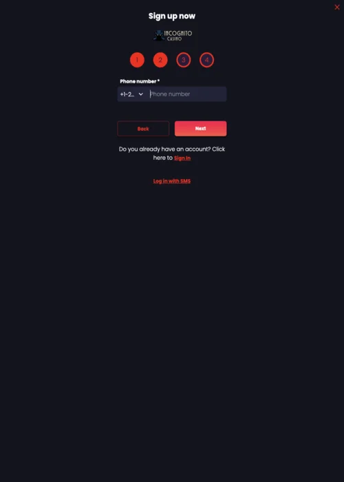 Registration Incognito Casino
