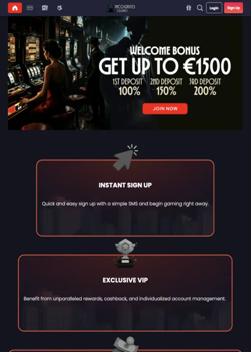 Bonus Incognito Casino