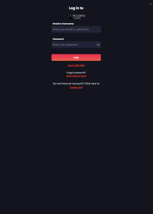 Login Incognito Casino